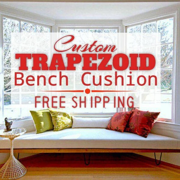 Custom Trapezoid Bay Window Seat Cushion with Zipper ( 3" Thick ) - Polyester Fabric