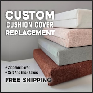 Custom Cushion Cover Replacement – Slipcover for Daybed, Bench, Sofa or Throw Pillow with Chenille or Velvet Fabric
