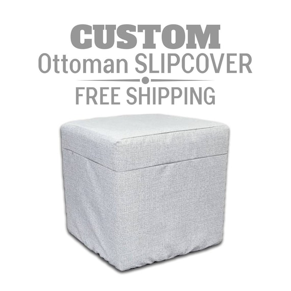 Custom Ottoman slipcover / Custom pouf cover / Coffe Table Cover with 100% Screen Printed Polyester