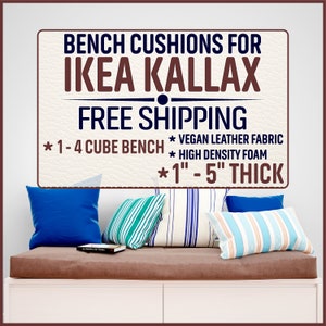 Custom IKEA Kallax Bench Seat Cushion / SMASTAD / TROFAST - Vegan Leather fabric