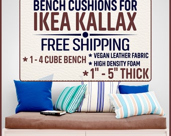 Custom IKEA Kallax Bench Seat Cushion / SMASTAD / TROFAST - Vegan Leather fabric