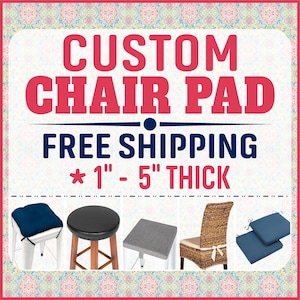 Custom Chair Pad, Chair Cushion, Bar Stool Pad or Placemats - 100% Screen Printed Polyester