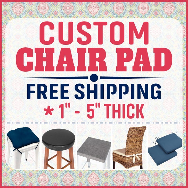 Custom Chair Pad, Chair Cushion, Bar Stool Pad - 100% Screen Printed Polyester