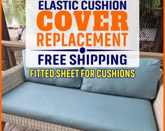 Funda de cojín personalizada de repuesto elástica ajustada: funda para sofá cama, banco, sofá o cojín decorativo con tela Sunbrella