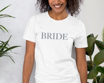 Embroidered Bride Shirt | Silver Thread | Wedding | Bridal | Luxury T-Shirt