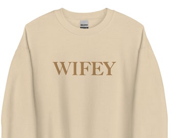 Embroidered Wifey Sweatshirt | Gold Thread | Wedding | Bridal | Luxury Lounge
