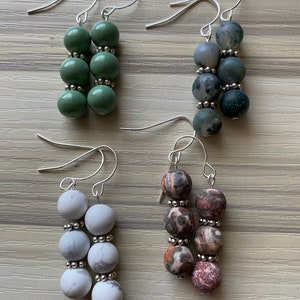 Gemstone beaded drop earrings