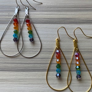 Rainbow teardrop earrings