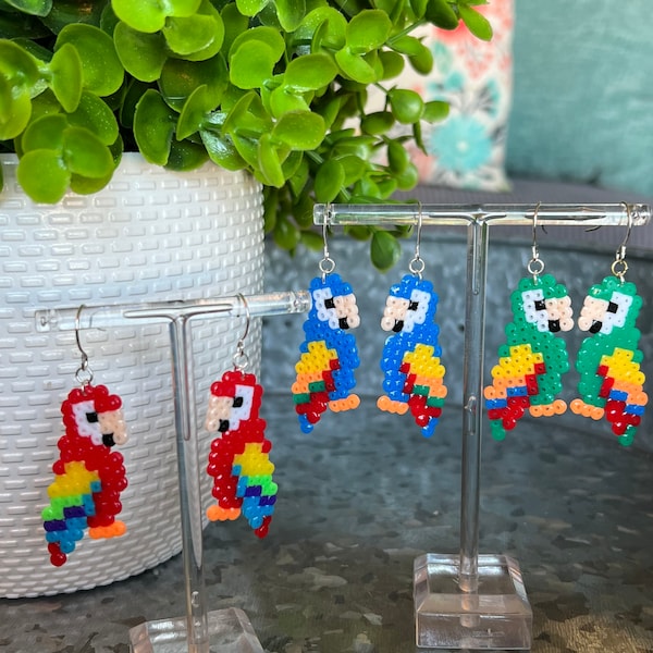 Hama Bead Earrings Etsy