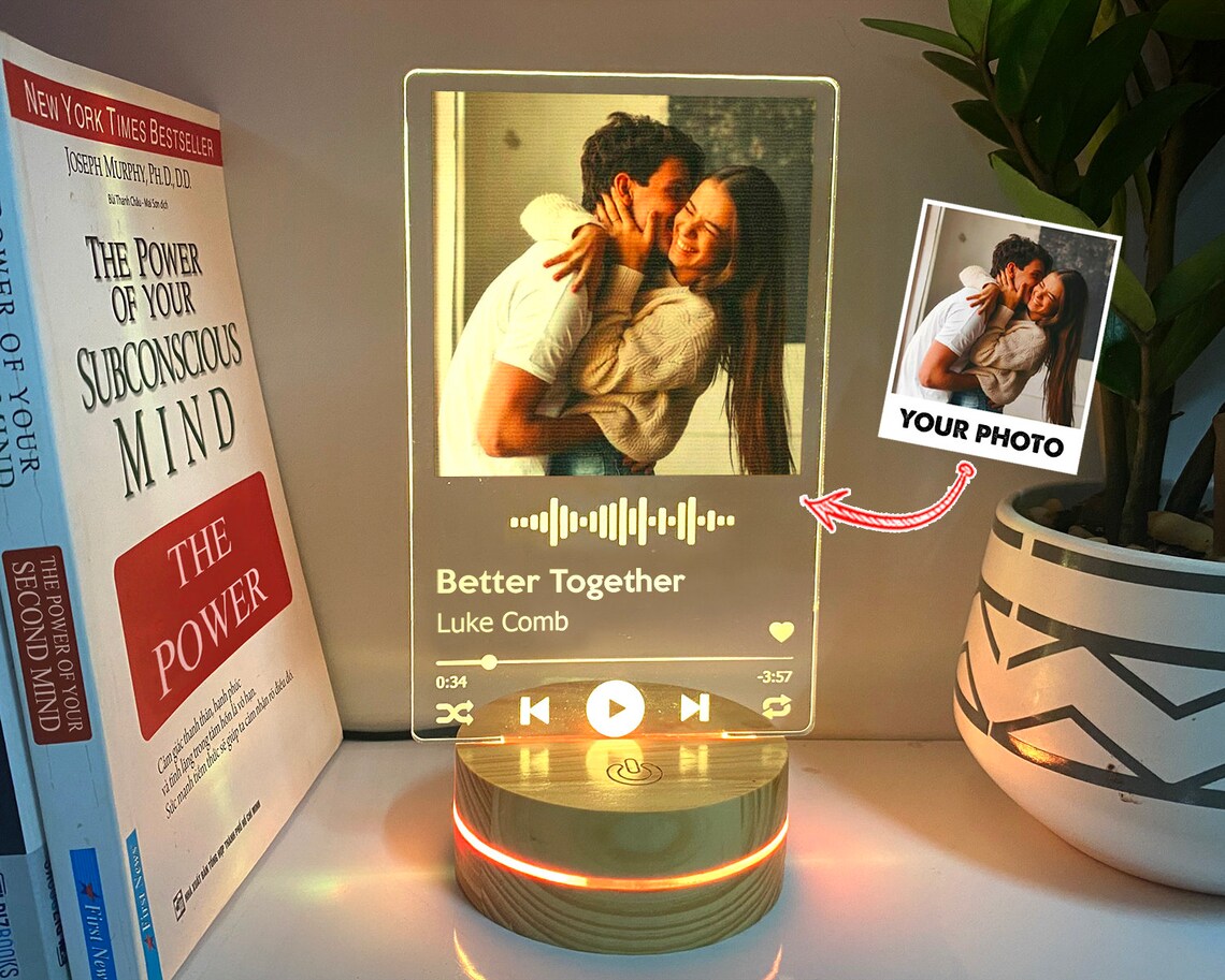 Custom Acrylic Song Plaque Couples Gift Spotify plaque image 2