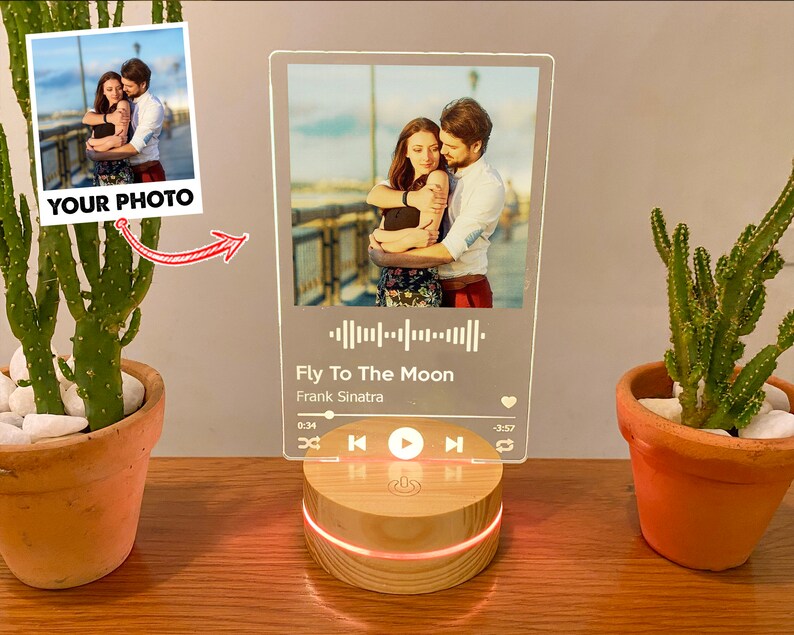 Custom Acrylic Song Plaque Couples Gift Spotify plaque image 1