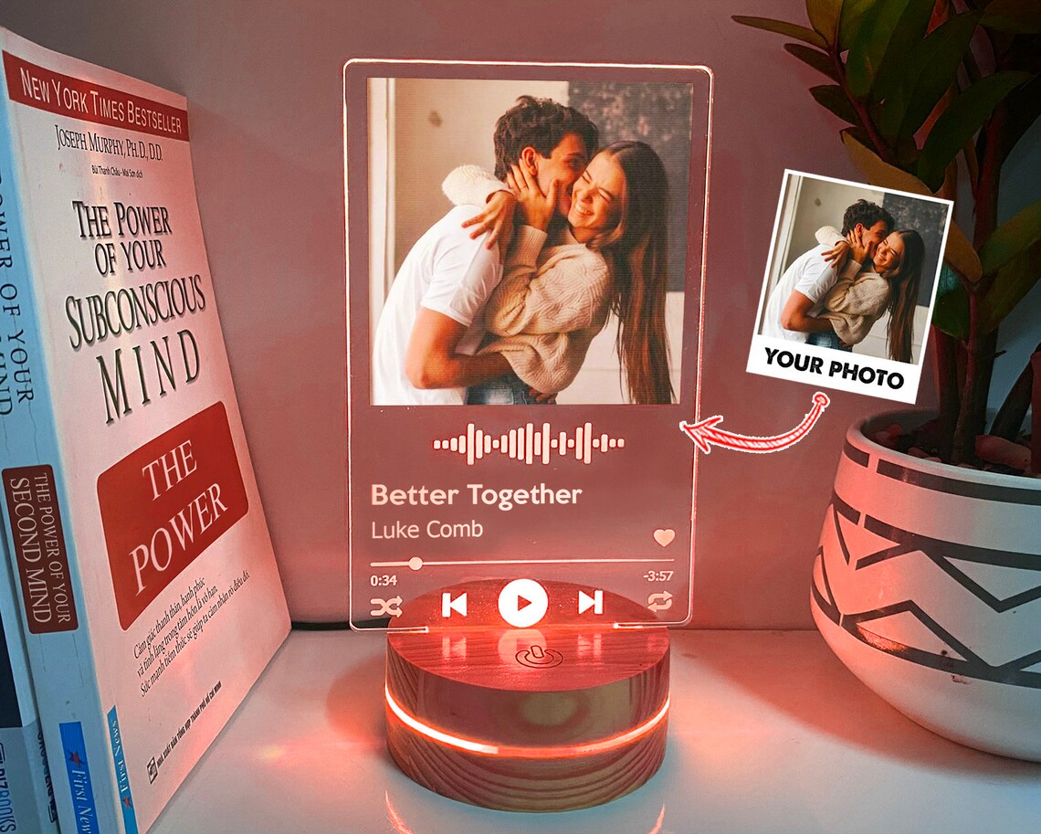 Custom Acrylic Song Plaque Couples Gift Spotify plaque image 0