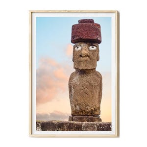 Easter Island photo print, Moai stone figures art print, Rapa Nui photography, Easter Island pictures, Ahu Tahai, canvas print, home decor