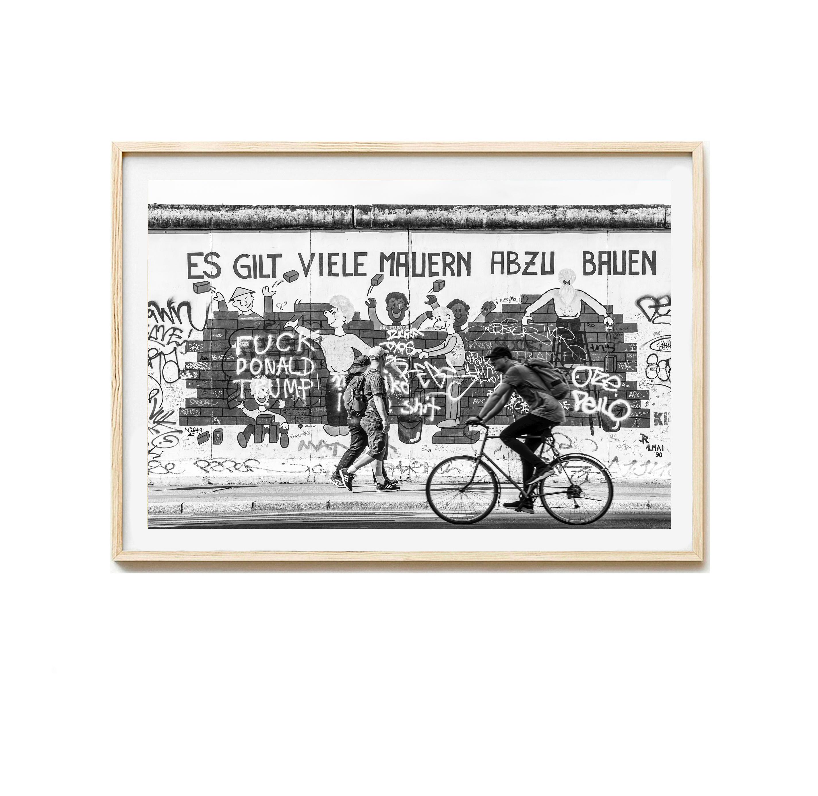 Berlin Eastside Gallery Photo Print, Black and White Photography Art Print, Pictures, Canvas Print Street Art Germany, Hotel Room Wall Art
