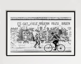 Berlin Eastside Gallery Photo Print, Berlin Street Art, Black White Photography, Fine Art Print, Germany Wall Art