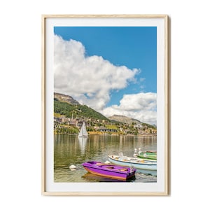 Quadro da parete St. Moritz, stampa fotografica Svizzera, quadro su tela, fotografia, stampa artistica, estate, paesaggio alpino, quadri per hotel, decorazione da parete per ufficio