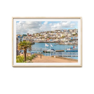 Brixham Devon photo print, fine art photography, Brixham Harbour, England canvas print, art print, hotel room wall art, living room decor
