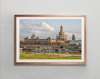 Dresden Skyline Art Print, Germany Wall Art, Photo, Canvas Print, Canvas Art