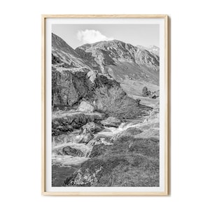 Stampa su tela paesaggio montano, Svizzera, stampa artistica, bianco e nero, immagini, murale, fotografia, tela, Engadina, Passo dello Julier, fotografia naturalistica
