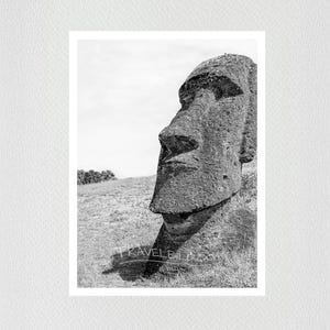 Moai Easter Island photography, Moai sculptures, black white art print A3, Polynesia, photo gift, photo print, wall art, pictures, poster