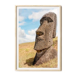 Easter Island photo print, Moai stone figure art print, Rapa Nui photography, Easter Island pictures, Rano Raraku, canvas print, home decor