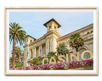 Sanremo fotoprint, Italië fotografie, fine art print, woonkamer muurschildering, Casino Sanremo, Ligurië muurschildering