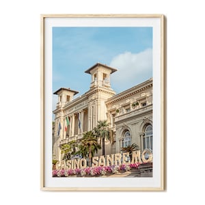 Sanremo Fotodruck, Italien Ligurien Kunstdruck, Reisefotografie, Wohnzimmer Wandbild Casino Sanremo Bilder