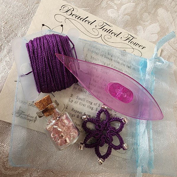 Einfaches Tatting Kit mit Perlen