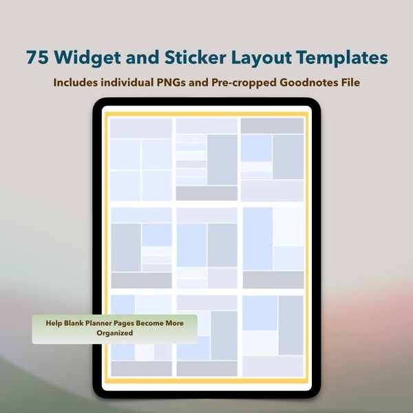 Digital Planner Layouts for Stickers and Widgets, Goodnotes, PNGs