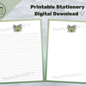 Printable Fairy Frog Stationery {Sage} – Instant Download for Letter Writing, Pen Pals, Journalling, Etc