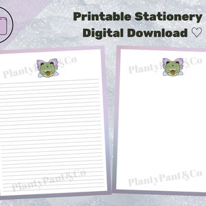 Printable Fairy Frog Stationery {Lilac} – Instant Download for Letter Writing, Pen Pals, Journalling, Etc