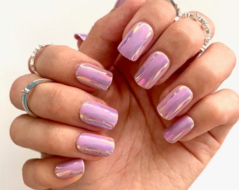 Short Pink Nails Etsy