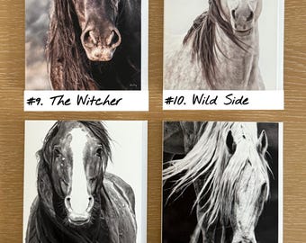 Wild Mustang Photo Greeting Cards: 5x7 Blank Note Card Sets