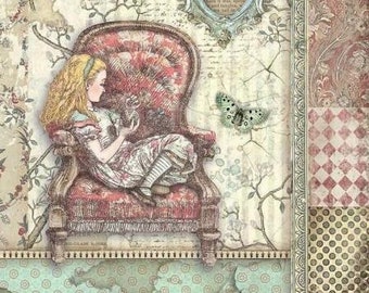 Alice in Wonderland A4 Rice Paper - Stamperia Rice Paper - Decoupage Rice Paper - 297mmX210mm
