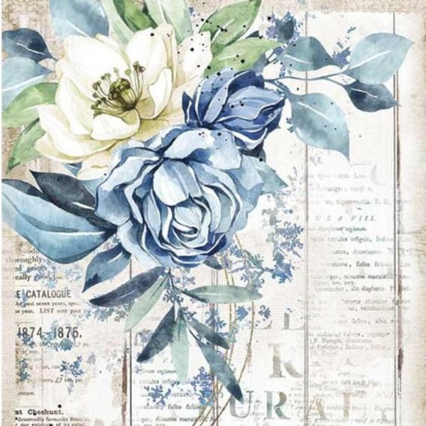 Blue Dream A4 Rice Paper - Stamperia Rice Paper - Decoupage Rice Paper - 297mmX210mm