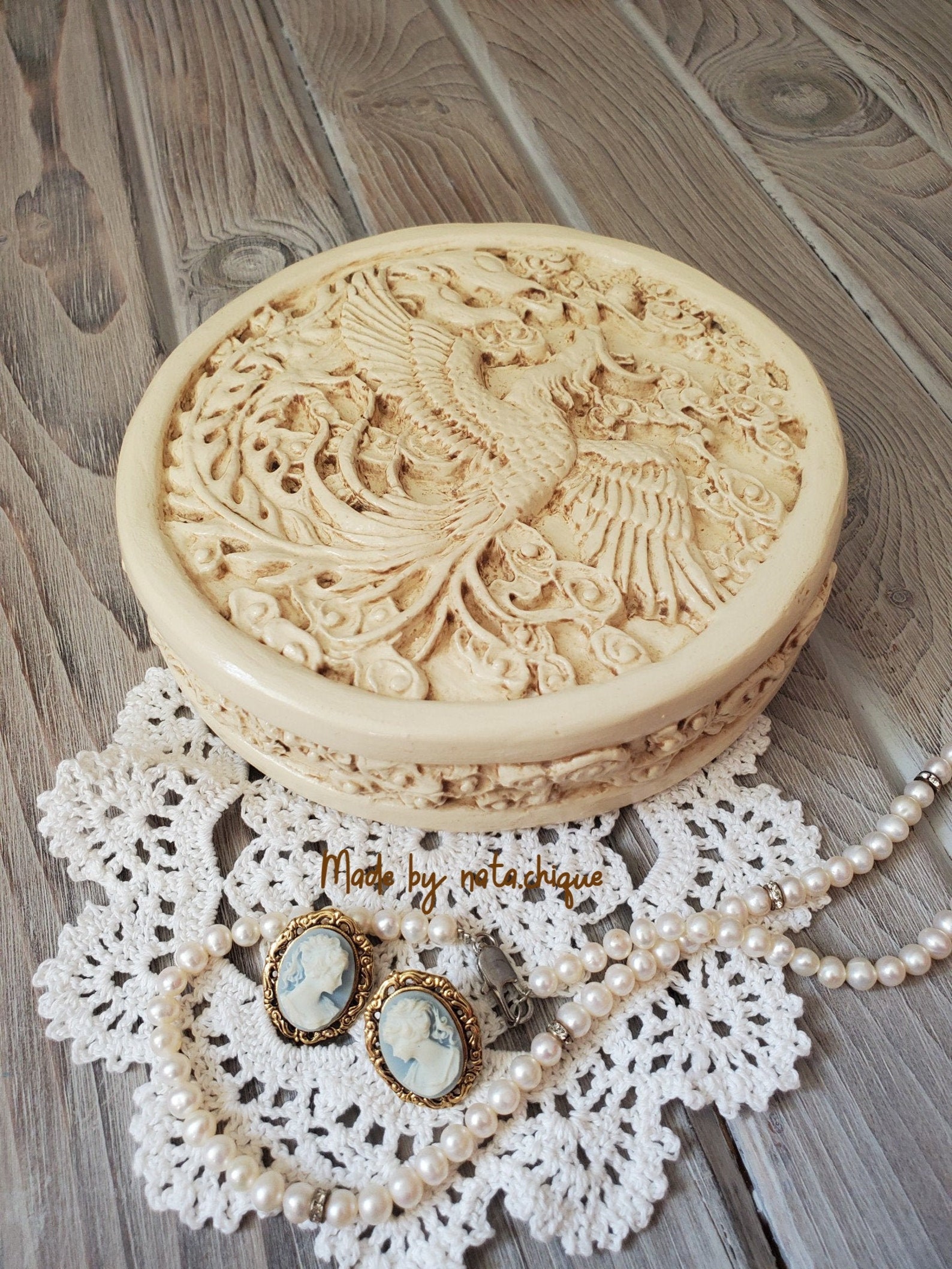 The Stylish and ImitationIvory Jewelry Box Etsy
