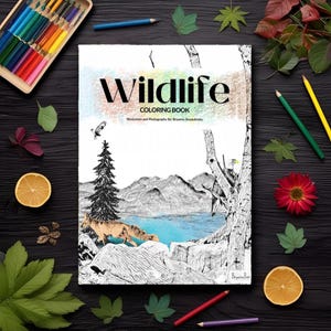 Wildlife Printable Colouring Book Nature Animal Colouring Pages for Adults & teens Digital Download, wild animals, advanced