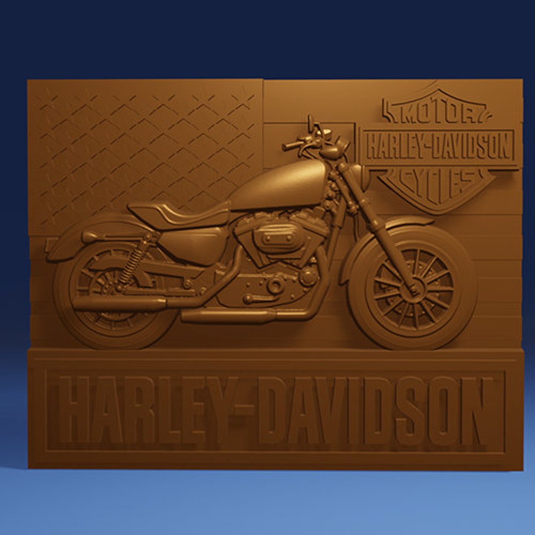 Harley Davidson Motorcycle Bike 3D STL Model CNC Router Etsy