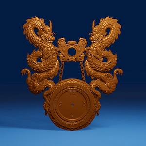 Dragon Clock 3D STL Model: CNC Router Engraver File (Digital Download)