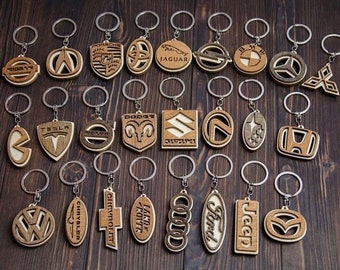 Car Logo Keychain: CNC Laser Cut Vector File