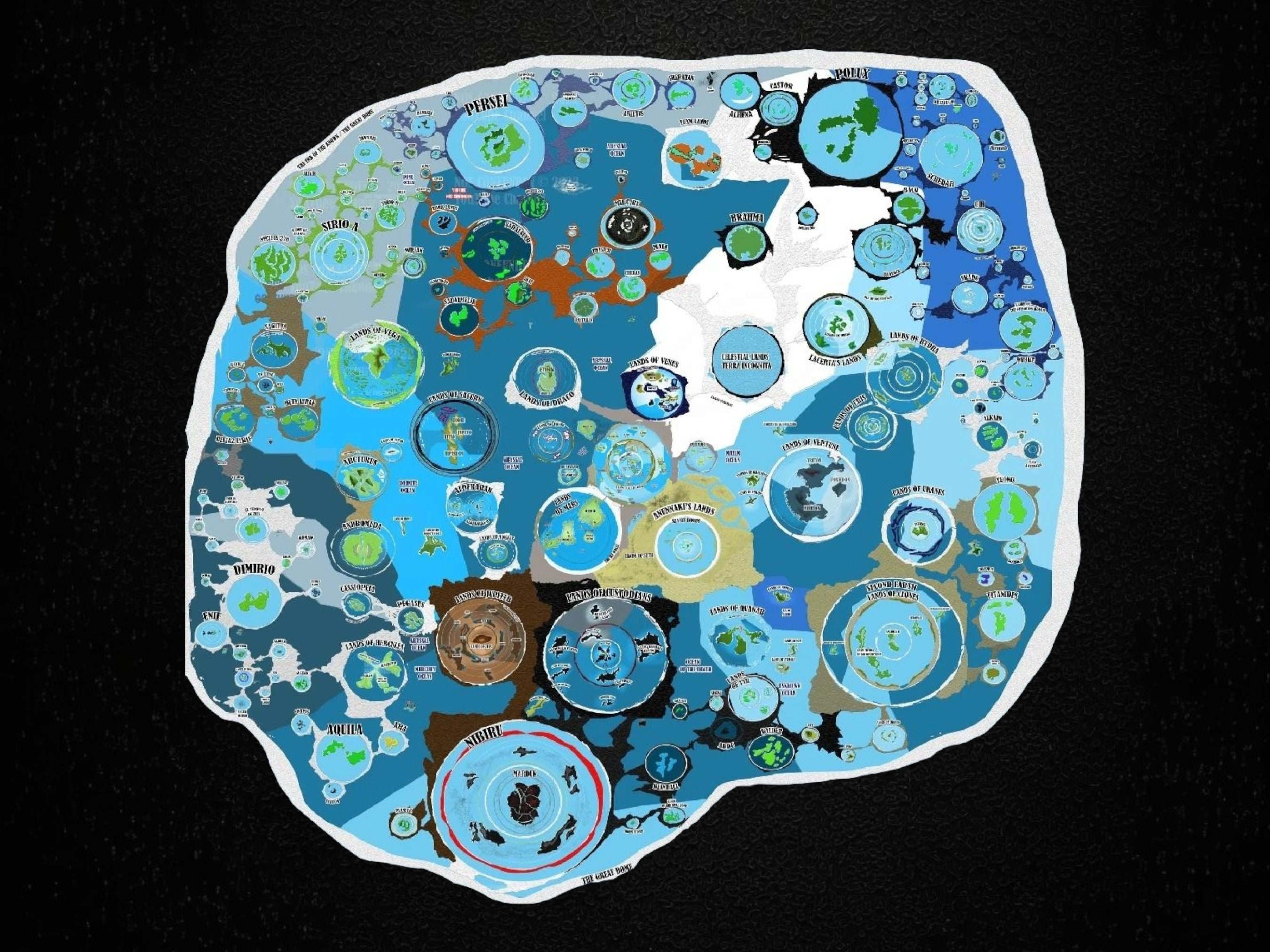 Terra Infinita Map, Flat Earth, High Quality Photo, High Detail Etsy