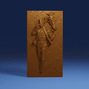 Gentleman Cowboy durch die Wand, 3D-STL-Modell, CNC-Fräser Engraver, Artcam, Aspire, CNC-Dateien, Holz, Kunst, Wanddekor