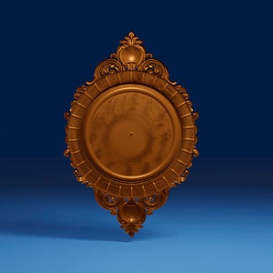 Reloj de pared ornamentado, modelo 3D STL para fresadora CNC (archivo digital)