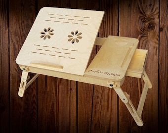 Table pour ordinateur portable - Fichier numérique à découper - taille 55 x 35 sm