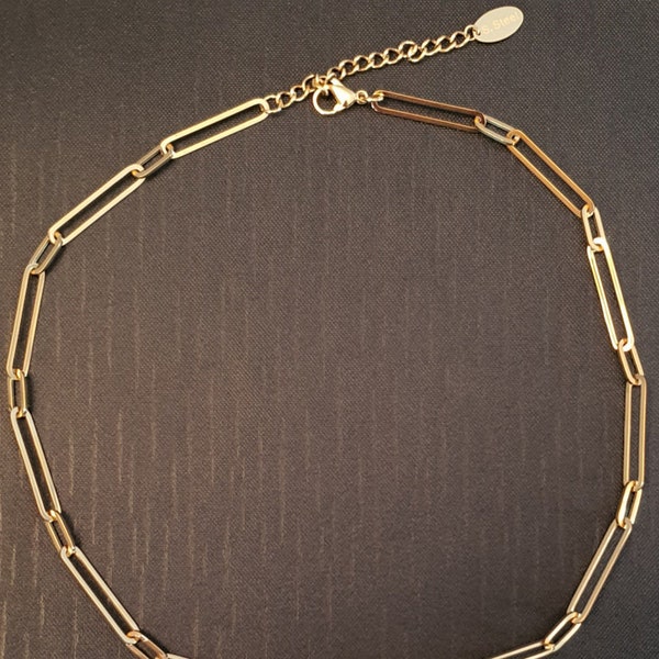 Collier maille trombone en acier inoxydable