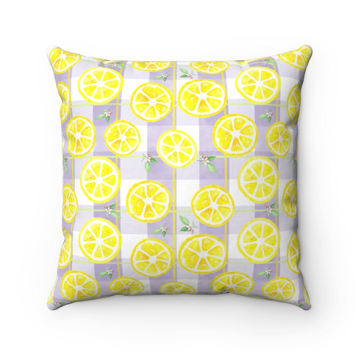 Unique Art Lemon Design pillows . Square Pillow Case. Yellow Etsy