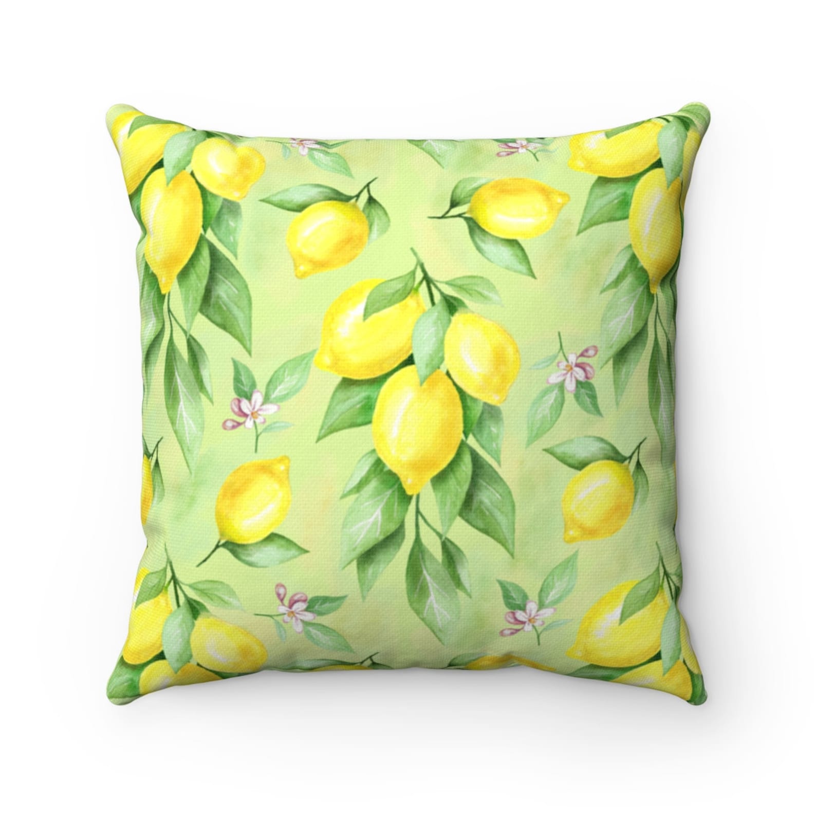 Unique Art Lemon Design pillows . Square Pillow Case. Yellow Etsy
