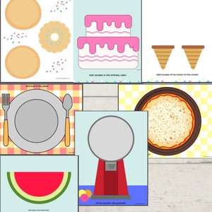 7 Printable Play doh Mats, Food Play dough Mats, Ice cream Playdough mat, Pizza Playdough Mat, Gumball Machine Play dough mat image 2