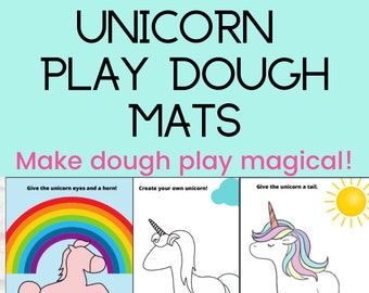 Unicorn Playdough Mats, Unicorn Play dough Mats, Unicorn play doh mats, play dough activity mat, play dough mat for girl