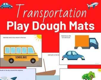 5 Incredible Printable Play dough Mats, Preschool Transportation theme, Sensory Play Idea, Playdough Mats for boys, Truck Playdough mat